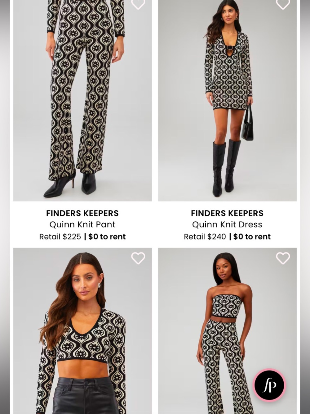 Apres ski outfit finders keepers black and white 4 piece knit pant set - Picture 6 of 10